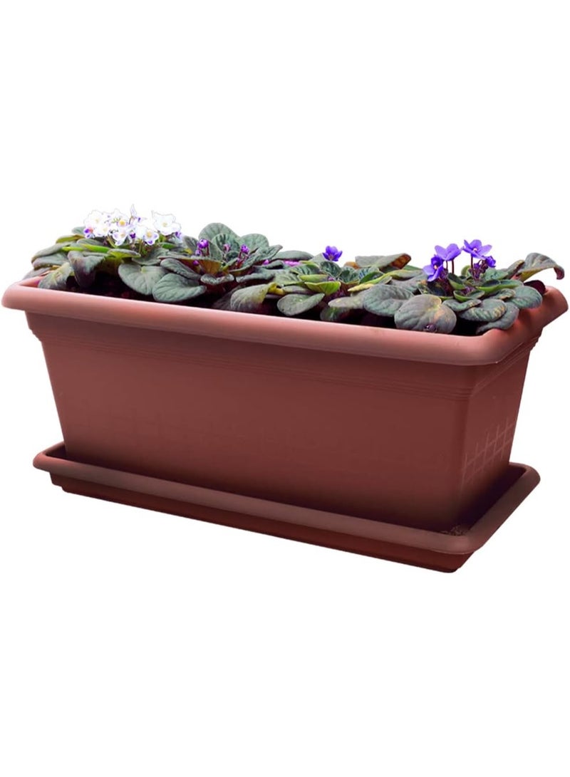 Marcolo 65CM Rectangular Plastic Flowerpot Lightweight & Very Durable, Flower Plant Pot (Cherry) - Image 2